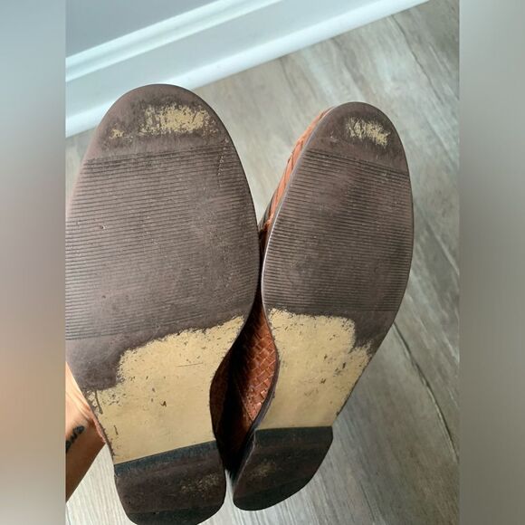 VTG LL Bean Huaraches Woven Slip On Sandal Mary Jane Shoes Leather Brown 6 6.5 - Picture 10 of 15